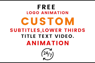 do subtitle lower third title text captions animation video 6hr