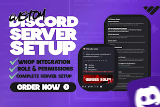 do discord server setup with bots roles and security