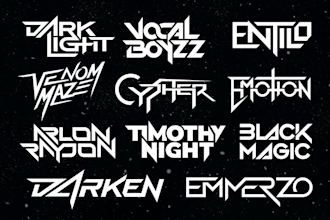 do dj, music, band, typography, custom font logo