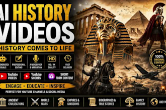 create ai history, history shorts, youtube channel, ai documentary, ai stories