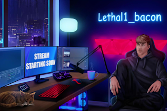 create loop animations for streamers brb starting soon