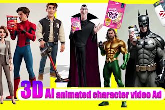 make 3d ai character video ads to promote your product or service
