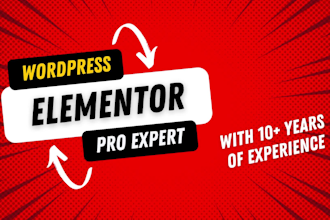 be your elementor expert for elementor pro wordpress website