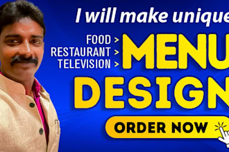 make food menu, restaurant menu and menu board design