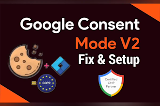 setup google consent mode v2 cookie consent banner for gdpr, ccpa, tcf via gtm