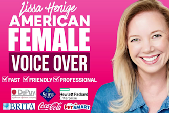record a professional american female voiceover