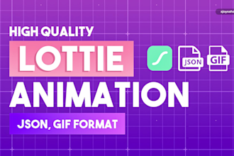 do lottie, json, svg, GIF animation for website or app UI