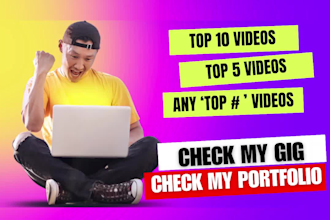 edit top 5, top 10 videos for youtube, insta reels, tiktok, cashcow, automation