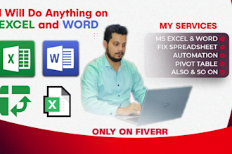 ms excel, word, template, fix spreadsheet, pivot table, automation, formatting