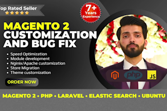 fix magento 2 bugs, migrate store, customize modules, hyva theme