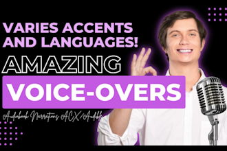 create short voice overs or full audiobook narrations