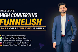 design advertorial pages and landing on funnelish