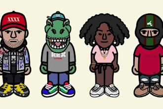 create cartoon illustration baby milo bape