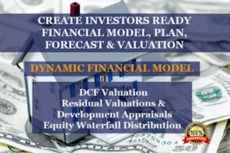 make investor ready financial model, financial plan, valuation