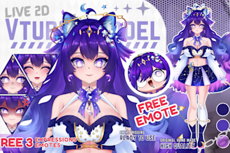 design and rigging vtuber model in live2d, for vtube studio in anime style