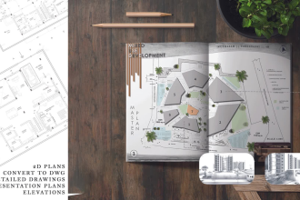 draw, redraw autocad 2d floor plan, house plan and building plan
