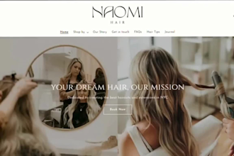 design a luxury beauty hair extension website shopify wix hair extension store