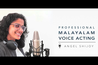 do malayalam and indian english voice over in 10 hours