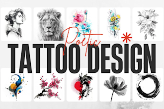 create a poetic custom tattoo design in one of my 10 artistic styles