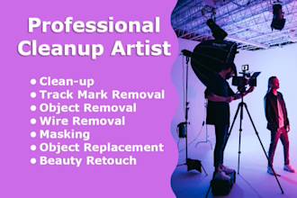 do cleanup, object removal, wire removal and masking