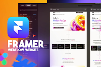 design and develop responsive websites with framer , webflow