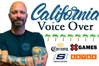 record a professional california male english voice over