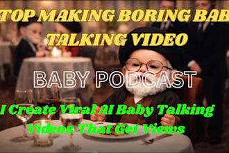 make viral ai baby video podcast talking baby ugc video for youtube shorts, ads