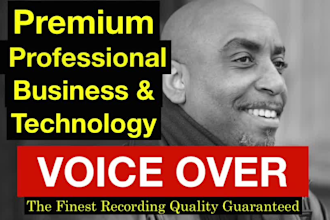 record a professional british voice over for business tech