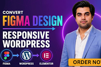 convert figma design to responsive wordpress elementor website