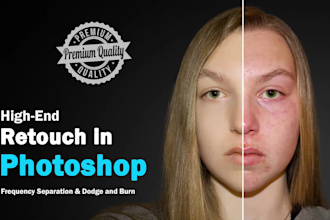 do realistic skin retouch, face retouch, photo touch up