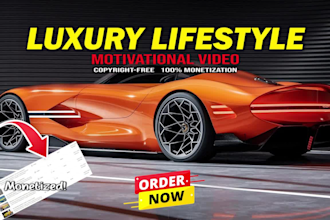 create 5 luxury lifestyle motivational videos for youtube