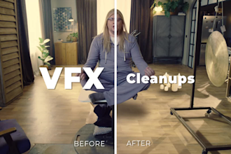 do vfx cleanup, compositing and motion tracking