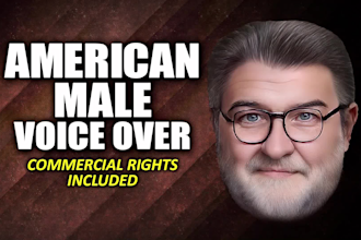 record a professional human american english male voiceover