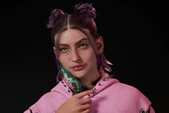 do realistic metahuman 3d character modeling, daz3d avatars, ai influencers