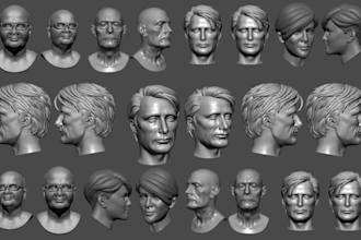 sculpt realistic 3d head 3d face mask 3d portrait 3d bust model for 3d printing
