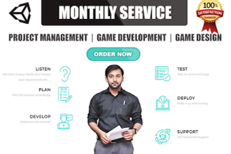be your unity game developer and project manager for 1 month