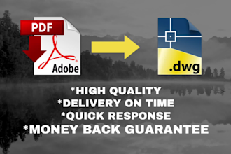 convert PDF to dwg in autocad, floor plan, architecture, pdf to cad