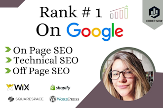 do website SEO optimization on wordpress, shopify, wix, squarespace for ranking
