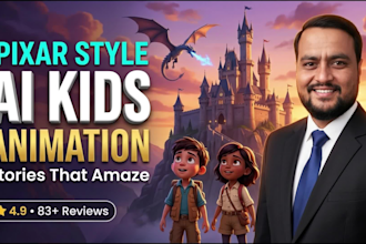 create pixar style ai animated stories for kids youtube and reels