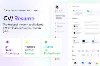 be your professional CV maker, resume writer for your dream jobs