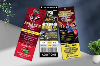 design raffle ticket, event ticket, movie ticket, boarding pass with faster