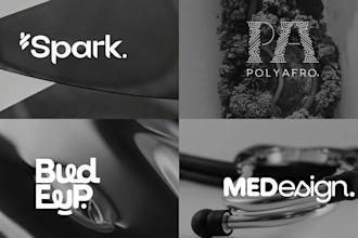 a modern simplistic textbased typography logo