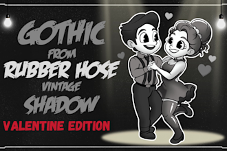 create classic vintage cartoon in 1930s rubber hose style for your mascot logo
