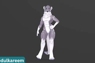 create custom 3d furry vrchat avatar, furry nsfw model, anime avatar, animaze
