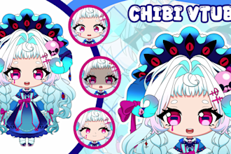 design and rig chibi live2d vtuber model for vtube studio