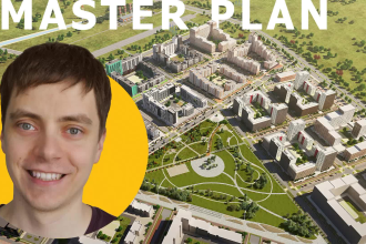 do architectural master plan, site plan in 3d