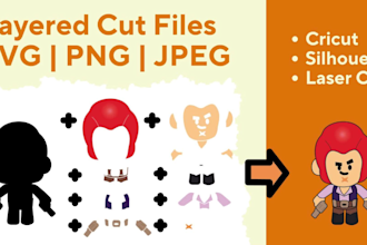 vector tracing of your image, svg layered file for cricut