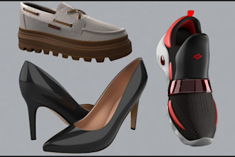 design stylized or fantasy 3d shoe models for game, animation or nft