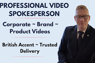 create converting male british ugc spokesperson videos for your brand or service