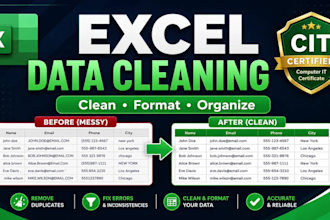 clean and format messy excel data